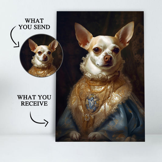 Personalized Custom Pet Portrait Painting Canvas - Noble