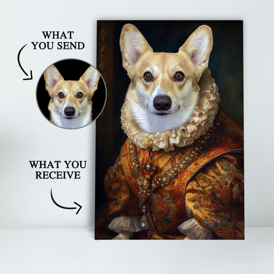 Personalized Custom Pet Portrait Painting Canvas - Nobility