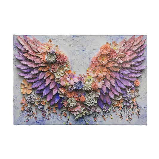 Luxury 3D Textured Canvas Art for Home Décor – Realistic Raised Relief Wall Art, Adds Depth & Sophistication to Any Room, Unique Embossed Canvas Print - Angel Wings